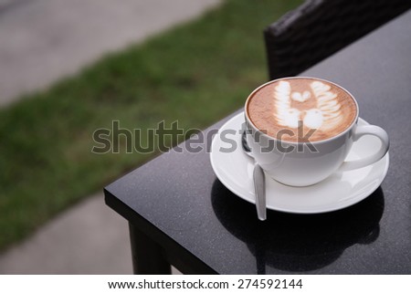 Latte Art coffee in coffee shop