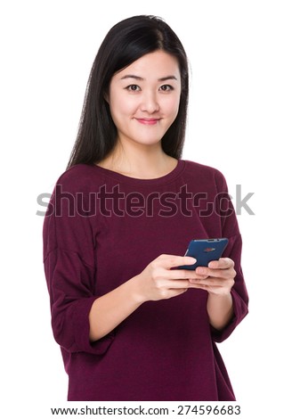 Asian woman use of cellphone