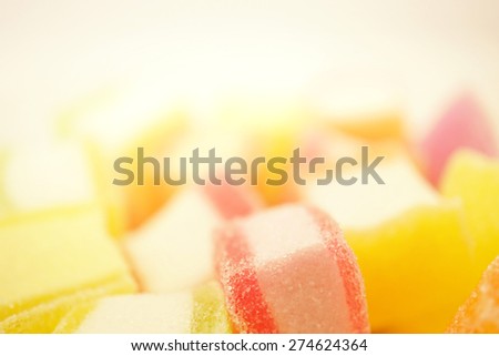 colorful jelly in soft and blur style for background