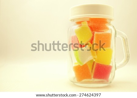 colorful jelly in soft and blur style for background