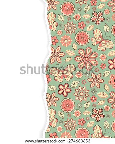 Vector illustration of pattern with torn paper
