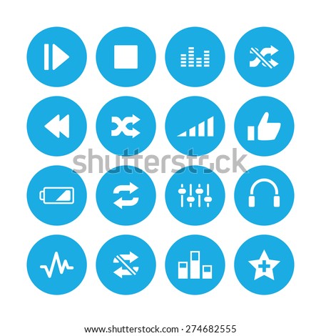 audio icons universal set for web and mobile 