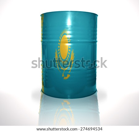 barrel with kazakhstan flag on the white background