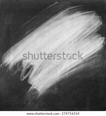 White Chalk Erased on a Black Chalkboard. Vintage background. Monochrome 