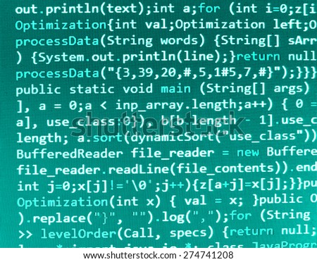 Computer code program. Software developer screen background- source code script. (MORE SIMILAR IN MY GALLERY)