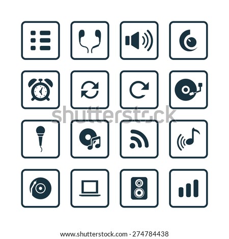 audio icons universal set for web and mobile
