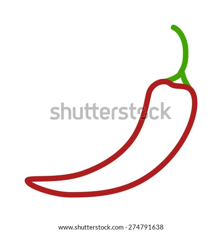 Hot chili pepper or jalapeno pepper line art vector icon for apps and websites