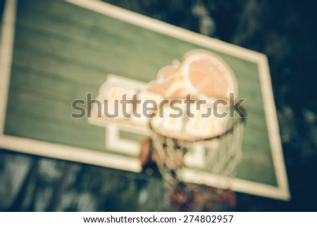 Basketball hoop,abstract blur background for web design, colorful , blurred, wallpaper, vintage picture style