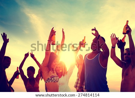 People Celebration Beach Party Summer Holiday Vacation Concept Royalty-Free Stock Photo #274814114