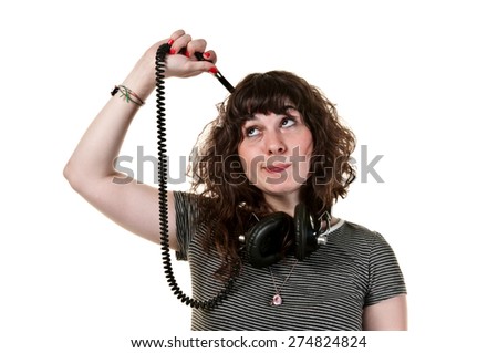 Cute woman and headphones