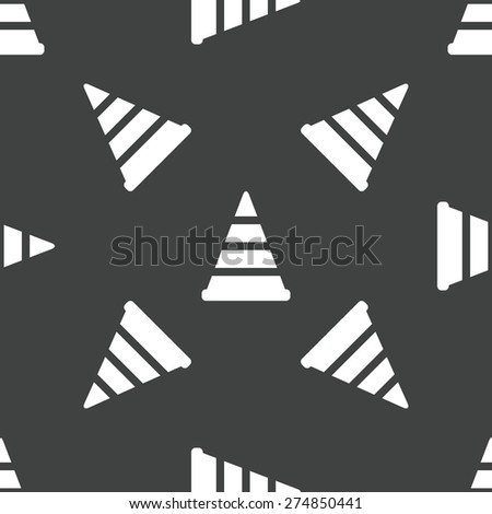 Vector image of traffic cone repeated on grey background