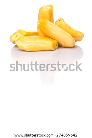 Exotic jackfruit over white background