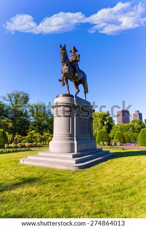 Boston Common George Washington monument at Massachusetts USA