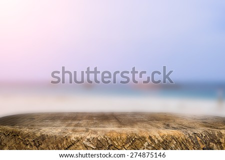 wooden desk on beach side
