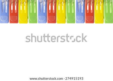 Background of clothespin with isolated on white.