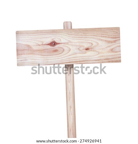 Wooden sign isolated on white