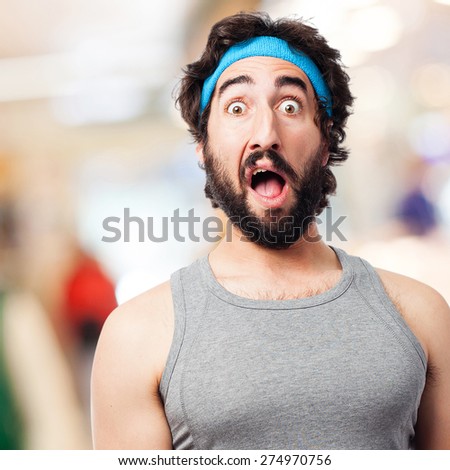 surprised sportsman