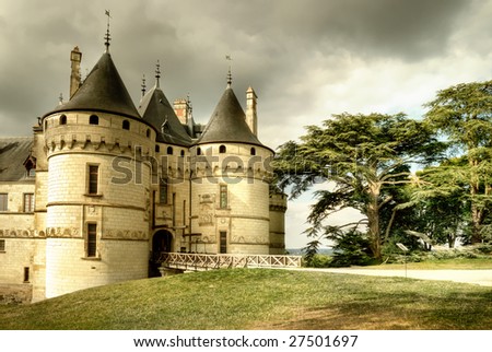 medieval Chaumont castle - artistic toned picture