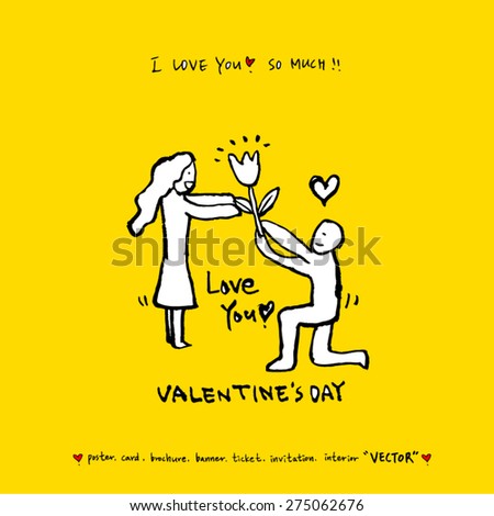 valentine's day / Hand drawn illustration - vector
