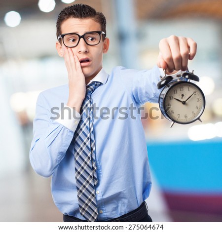 businessman with a clock