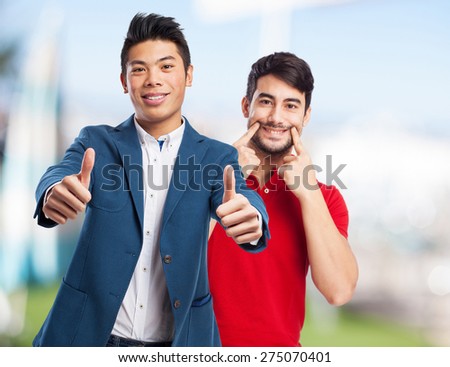 chinese man double okay gesture