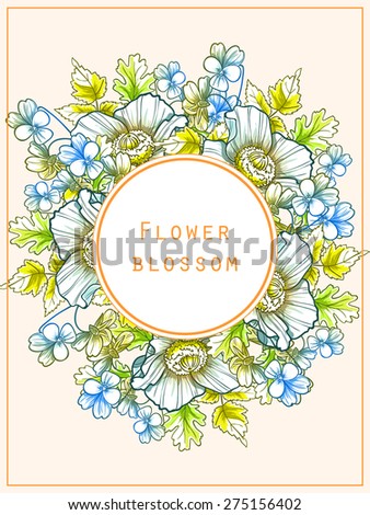 Flower blossom. Abstract flower background with place for your text. 