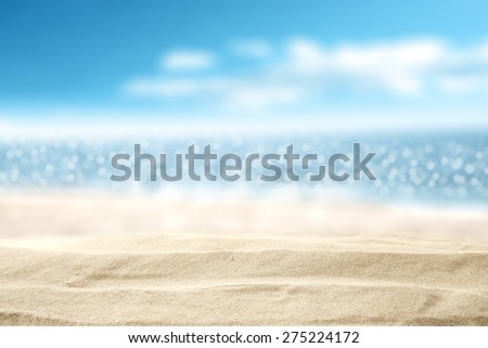 landscape of sea and sand on beach 
