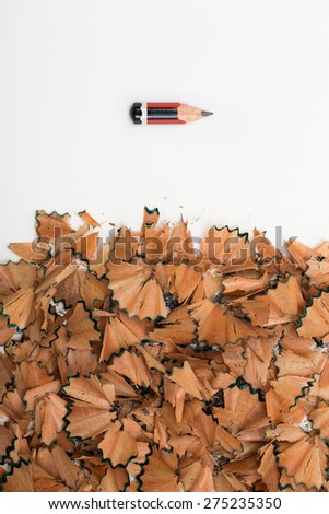 Signs of stress - pencil shavings with small pencil