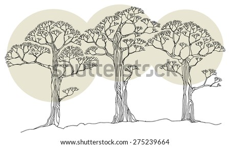 Hand drawing sketch of tree
