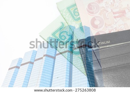 business skyscraper with platinum credit card background. Business success concept