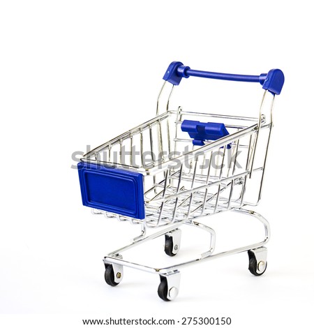 Studio shot of a shopping cart isolated on white background.