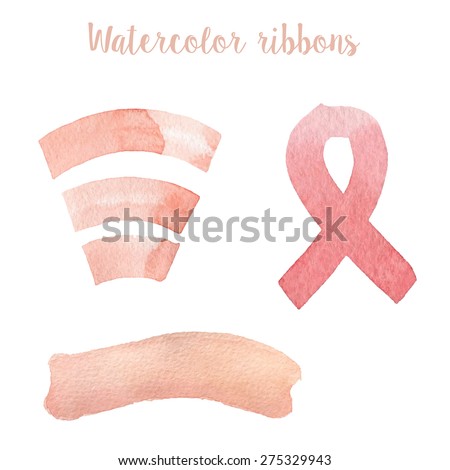 Watercolor ribbons in vector