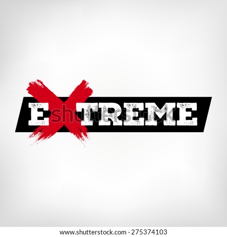 Extreme. Logo with the word extreme. X with grunge style. Handmade strokes. vector Royalty-Free Stock Photo #275374103