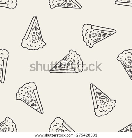 Doodle Pizza seamless pattern background