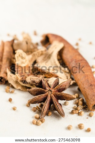 Spices on the white background-Anise Seed