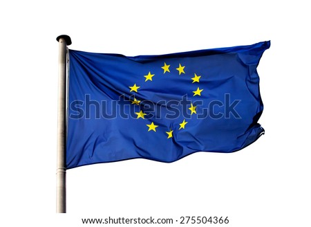 A flag of  European Union on white background Royalty-Free Stock Photo #275504366