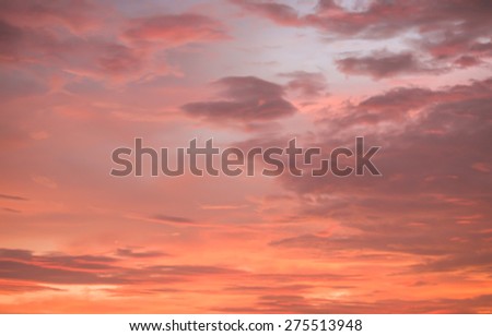 Sun set sky with colorful clouds for nature background