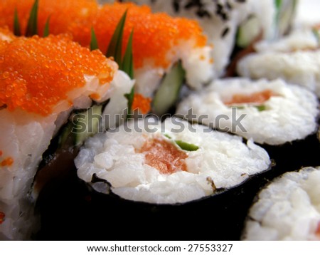 Sushi, traditional japanese food, home sushi