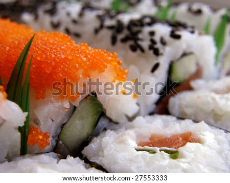 Sushi, traditional japanese food, home sushi