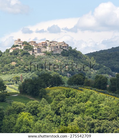 Panoramic view of Narni (Terni, Umbria, Italy), medieval city
