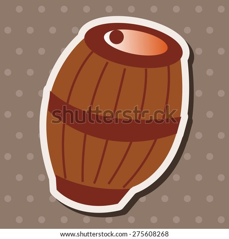 pirate casks , cartoon sticker icon