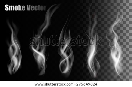 Smoke vectors on transparent background. 