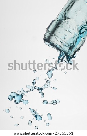 Bottle and creative splashing water.