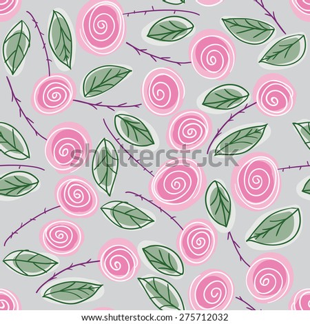 Seamless vintage floral texture. Endless rose pattern