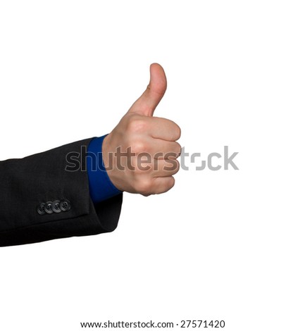 Thumb up gesture, businessman