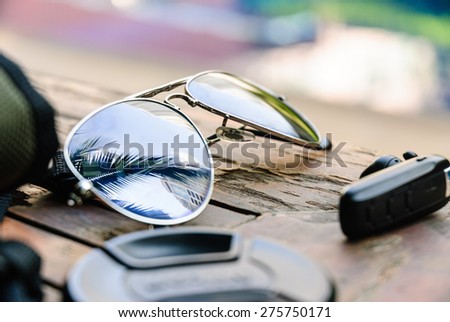 glasses on table