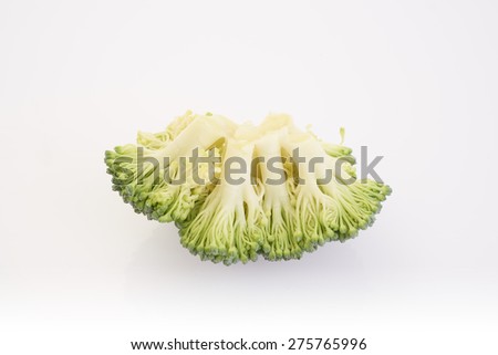 fresh green broccoli vegetables on white background