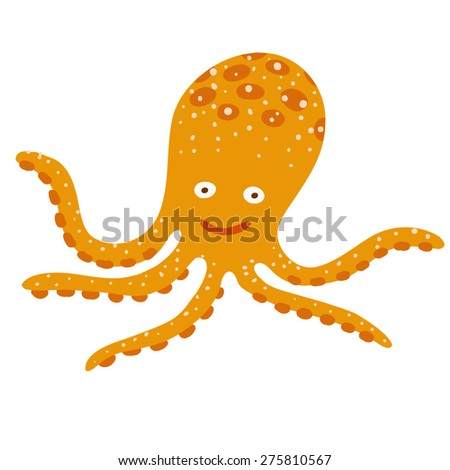 cheerful illustration octopus