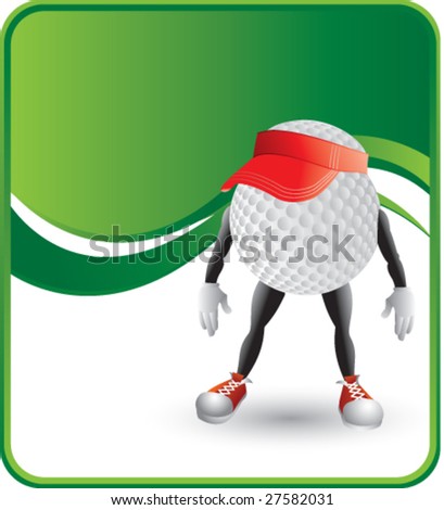 classy cartoon golf ball hat background