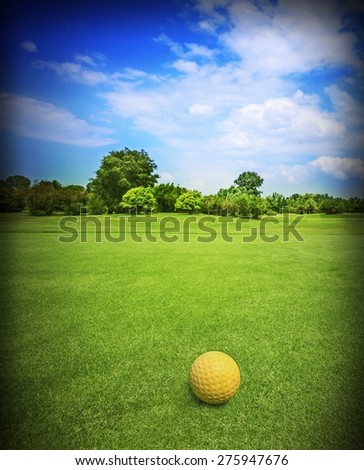 Picture of a golf field with natural background.